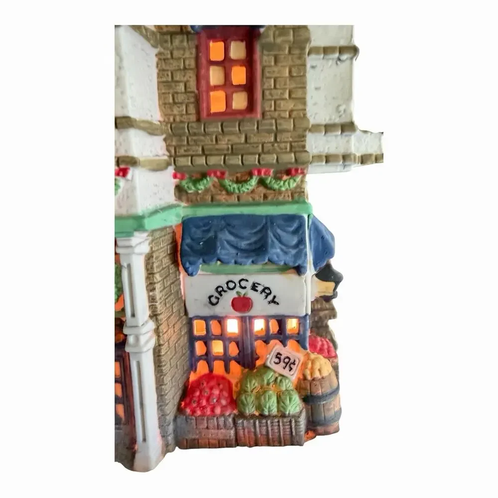 VTG ORIGINAL 1988 Dept 56 “Corner Grocer”Christmas In The City Hank’s Market EUC
